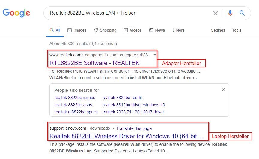 treiber google suche